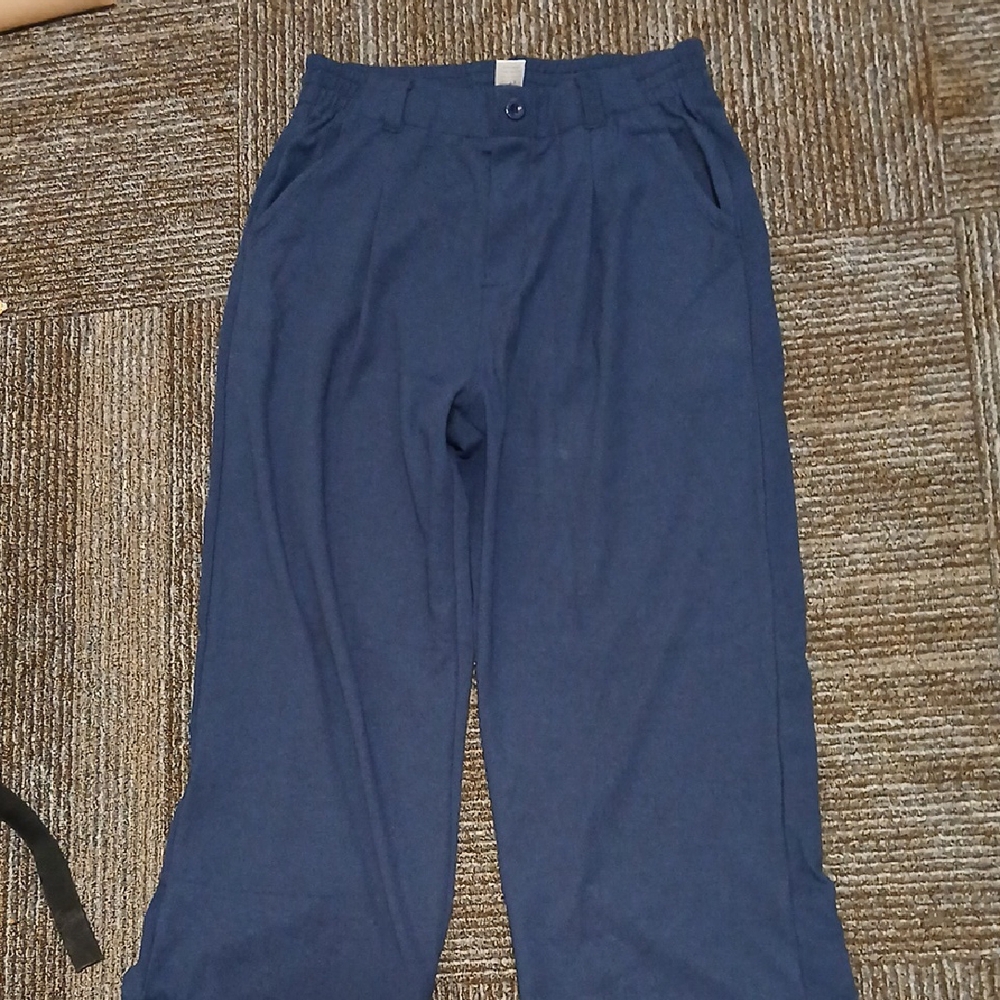 Navy Blue Wide-Leg Pants